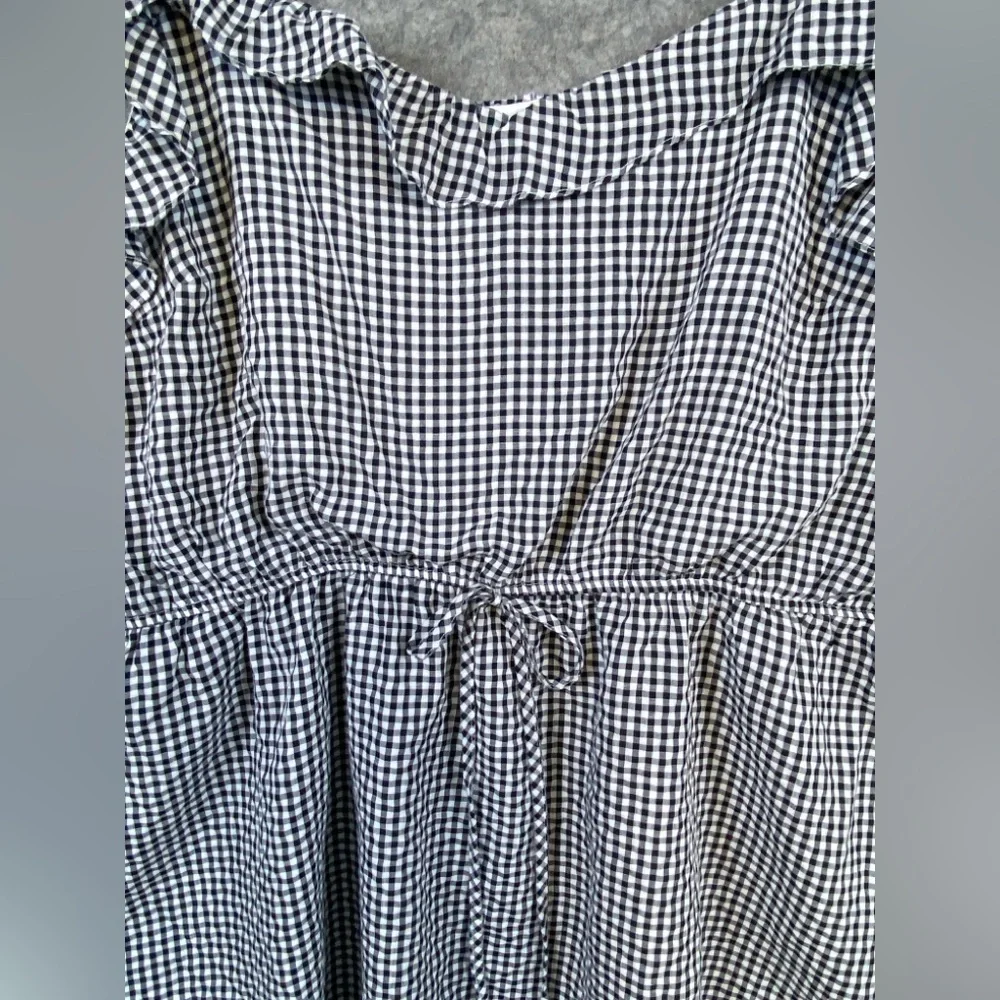 Andree By Unit Dress Size 3X Black White‎ Gingham Ruffle Above Knee Tie Waist